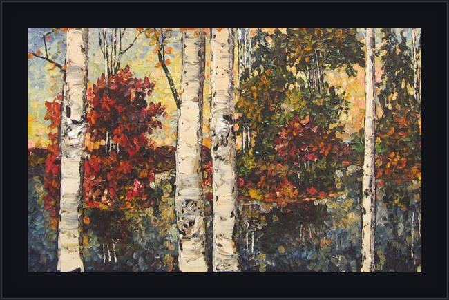 Framed Maya Eventov reflections painting