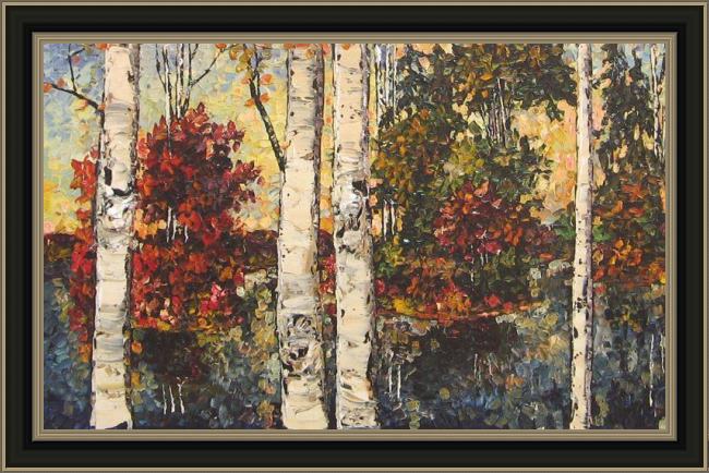 Framed Maya Eventov reflections painting