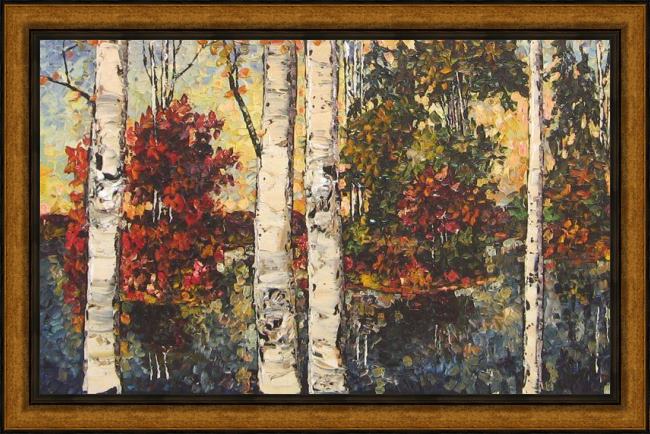 Framed Maya Eventov reflections painting