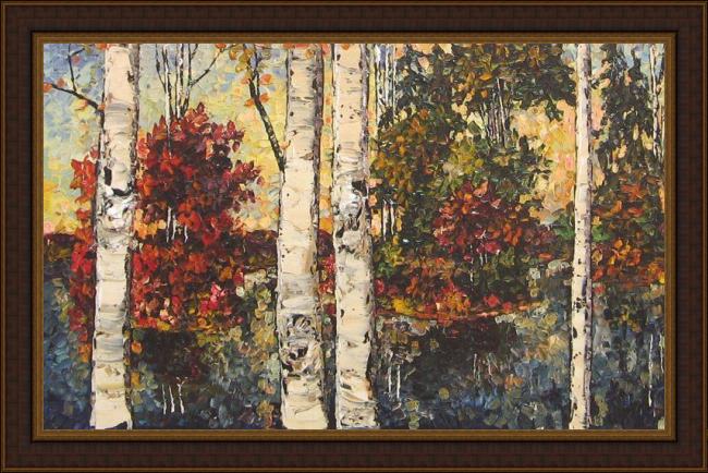 Framed Maya Eventov reflections painting