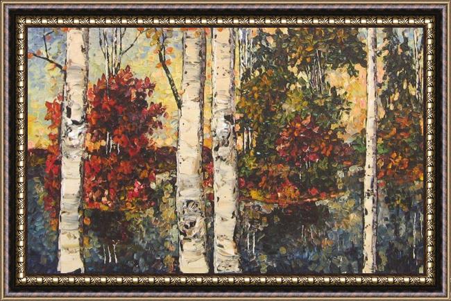 Framed Maya Eventov reflections painting