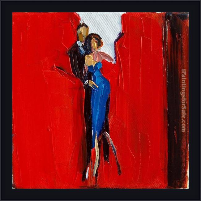 Framed Maya Green romance in red painting