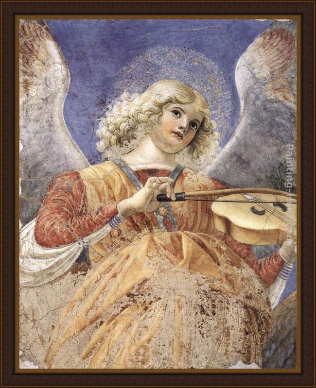 Framed Melozzo Da Forli music-making angel painting