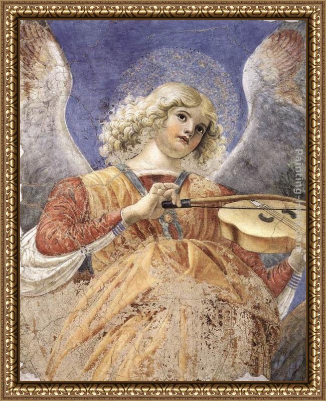 Framed Melozzo Da Forli music-making angel painting