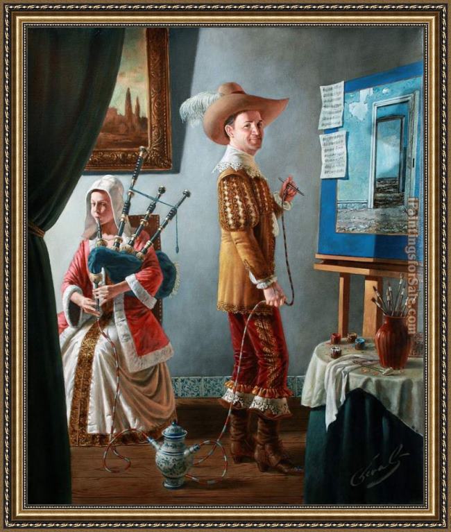 Framed Michael Cheval air of inspiration painting