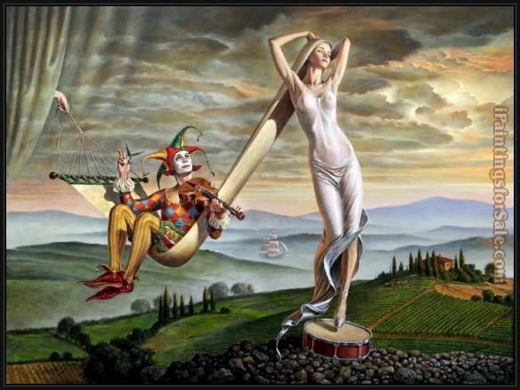Framed Michael Cheval swing of love painting