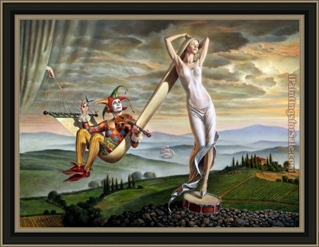 Framed Michael Cheval swing of love painting