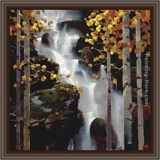 Framed Michael O'Toole waterfall painting