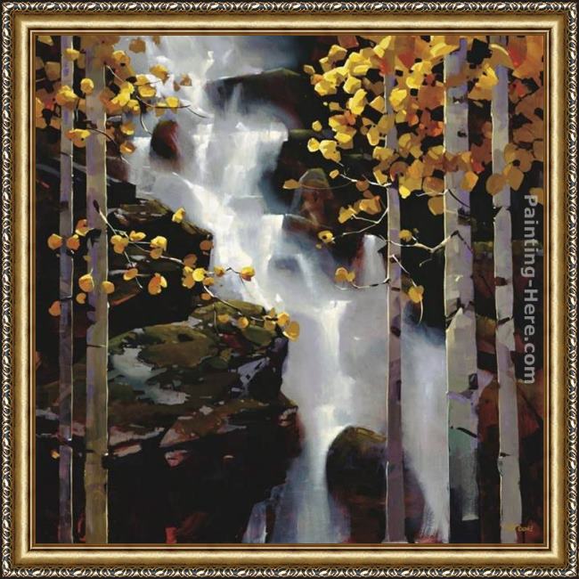 Framed Michael O'Toole waterfall painting