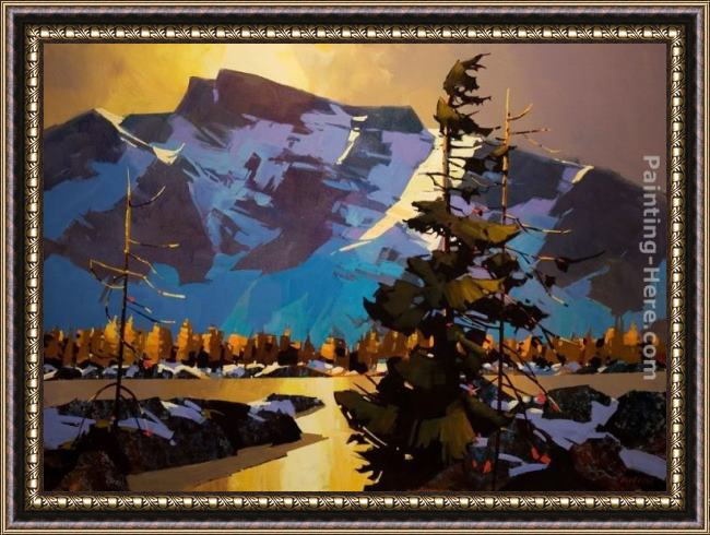 Framed Michael O'Toole wind change - howe sound painting