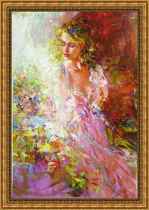 Framed Misti Pavlov awakening beauty painting