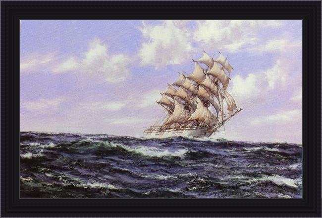 Framed Montague Dawson the abner coburn. fair weather painting