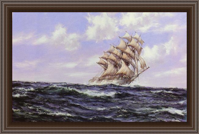 Framed Montague Dawson the abner coburn. fair weather painting