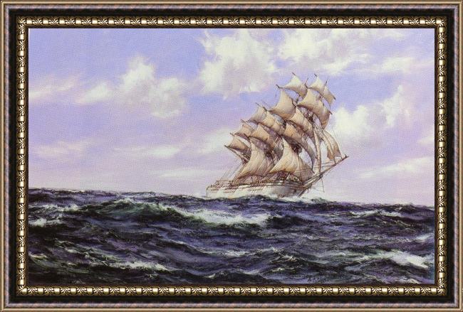 Framed Montague Dawson the abner coburn. fair weather painting
