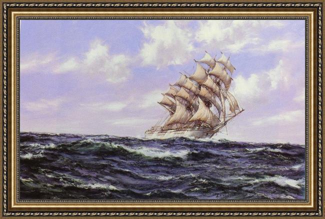 Framed Montague Dawson the abner coburn. fair weather painting