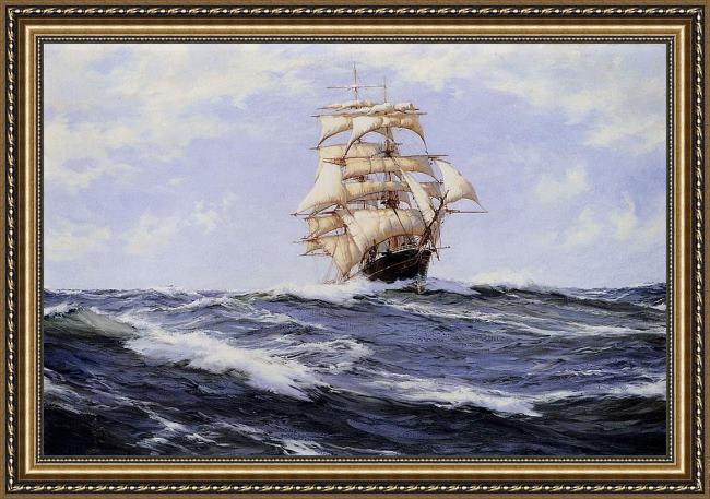 Framed Montague Dawson the torrens painting