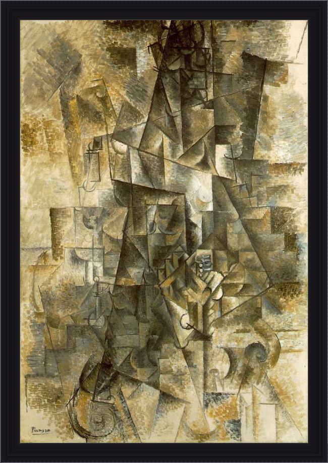 Framed Pablo Picasso accordionist painting