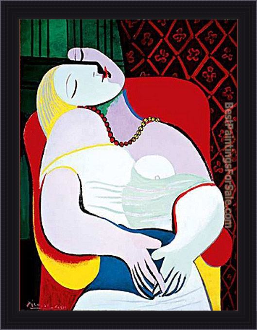 Framed Pablo Picasso le reve painting