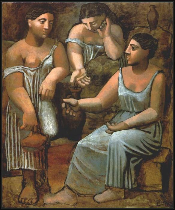 Framed Pablo Picasso three women at the spring painting