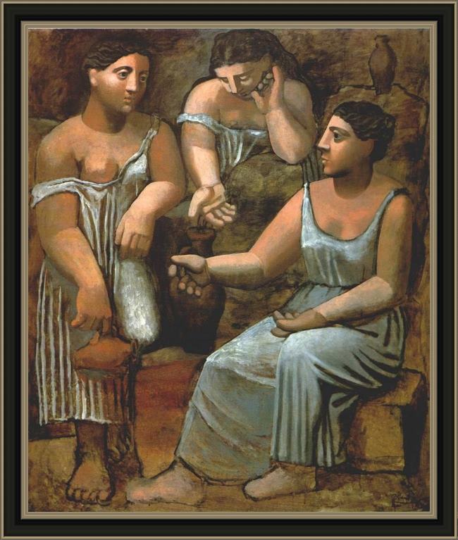 Framed Pablo Picasso three women at the spring painting