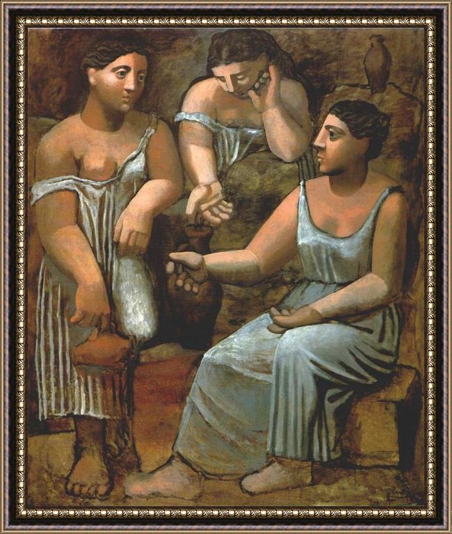 Framed Pablo Picasso three women at the spring painting