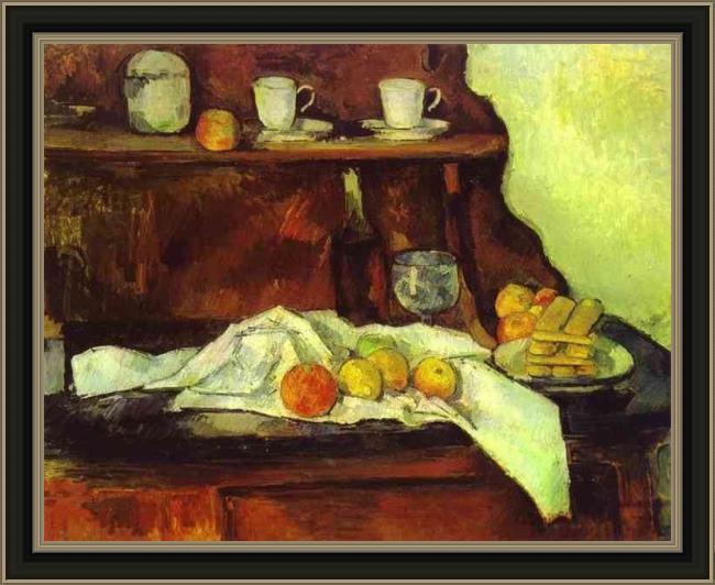 Framed Paul Cezanne a buffet painting