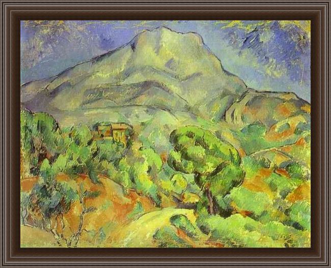 Framed Paul Cezanne mount sainte victoire painting