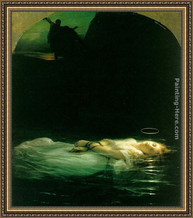 Framed Paul Delaroche young christian martyr painting