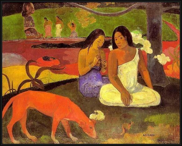 Framed Paul Gauguin joyousness painting
