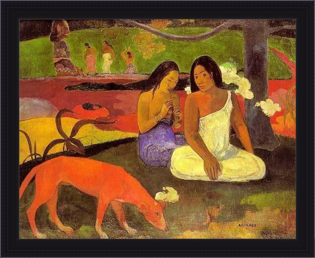 Framed Paul Gauguin joyousness painting