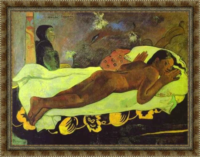 Framed Paul Gauguin manao tupapau painting