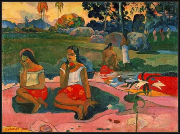 Framed Paul Gauguin nave nave moe painting