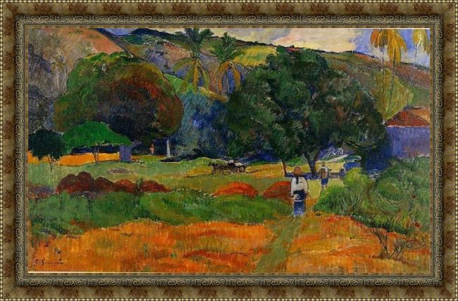 Framed Paul Gauguin the little valley painting