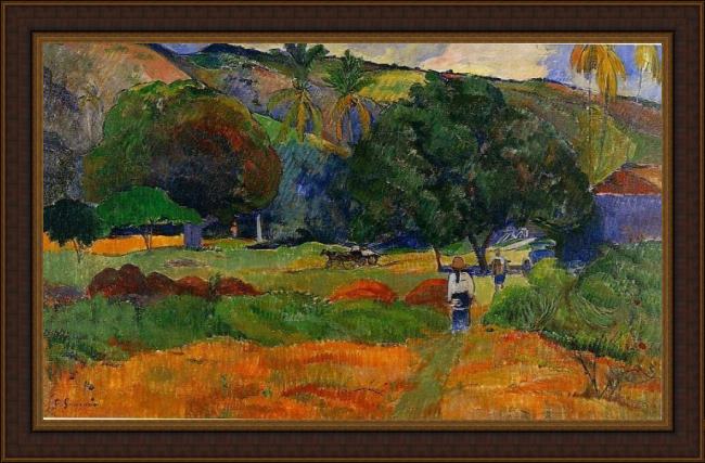 Framed Paul Gauguin the little valley painting
