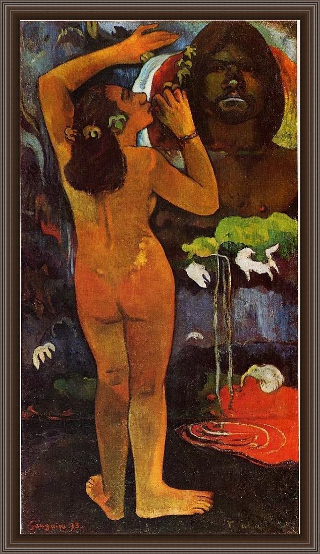 Framed Paul Gauguin the moon and the earth painting