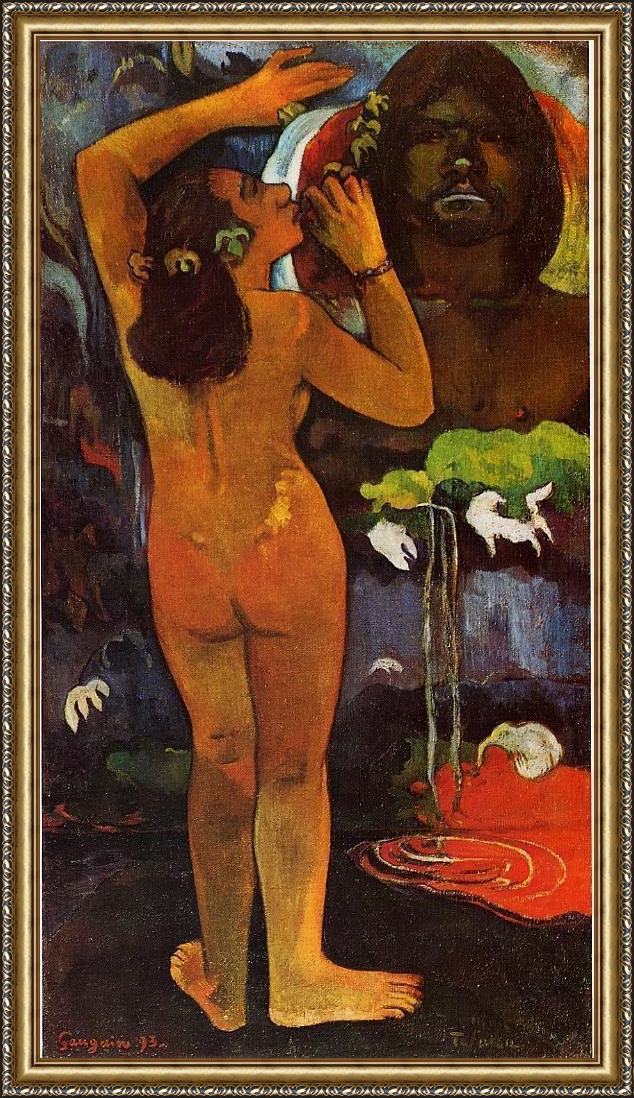 Framed Paul Gauguin the moon and the earth painting