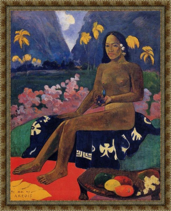 Framed Paul Gauguin the seed of areoi painting