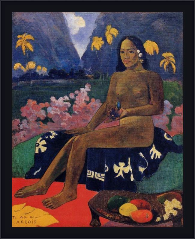 Framed Paul Gauguin the seed of areoi painting