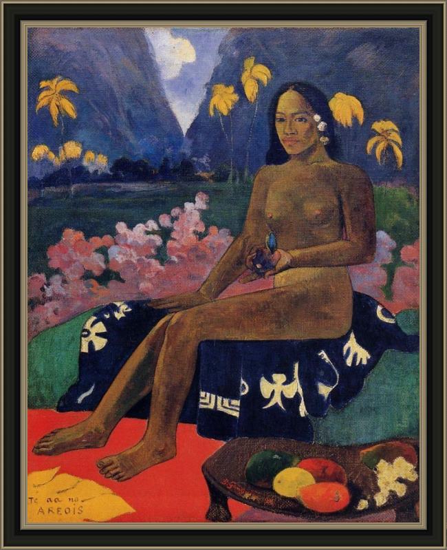 Framed Paul Gauguin the seed of areoi painting