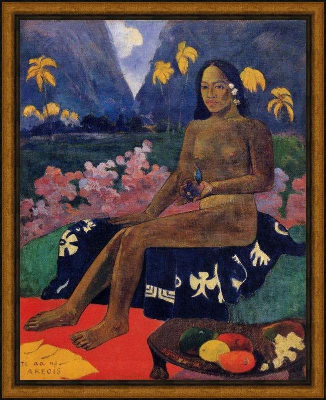 Framed Paul Gauguin the seed of areoi painting