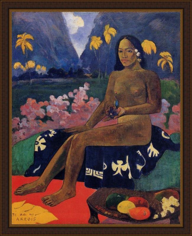 Framed Paul Gauguin the seed of areoi painting