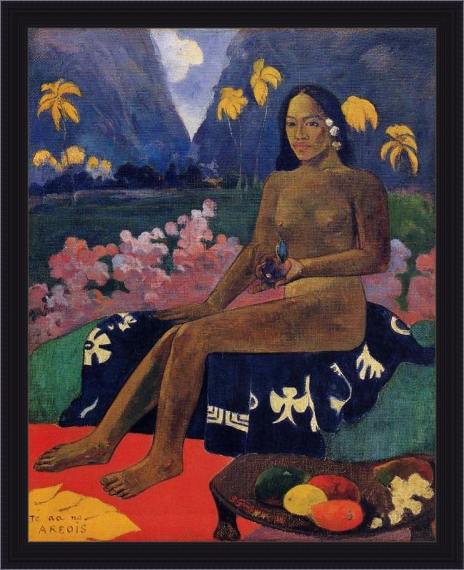 Framed Paul Gauguin the seed of areoi painting