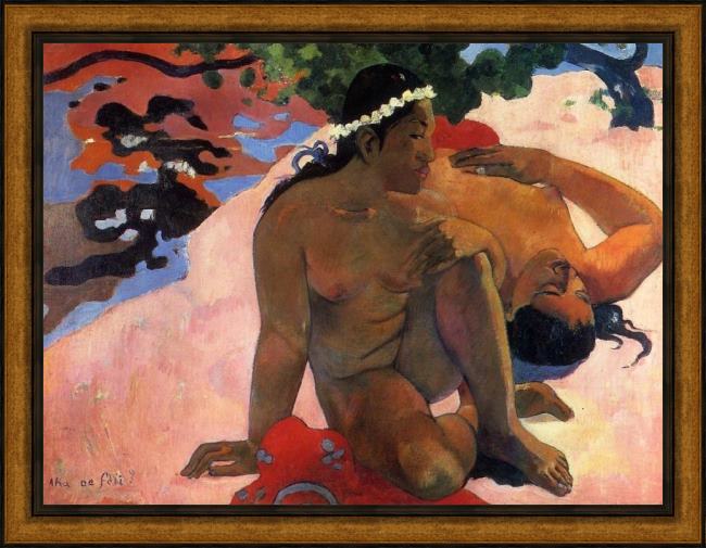 Framed Paul Gauguin what are you jealous painting