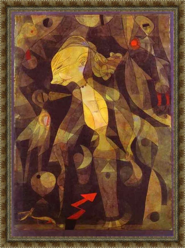 Framed Paul Klee a young lady's adventure painting