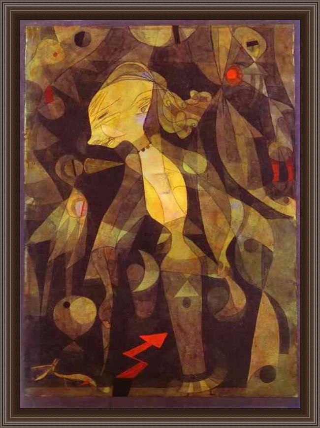 Framed Paul Klee a young lady's adventure painting