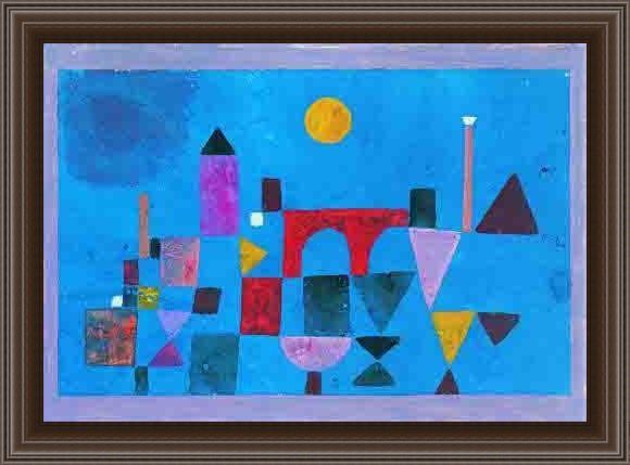 Framed Paul Klee red bridge painting