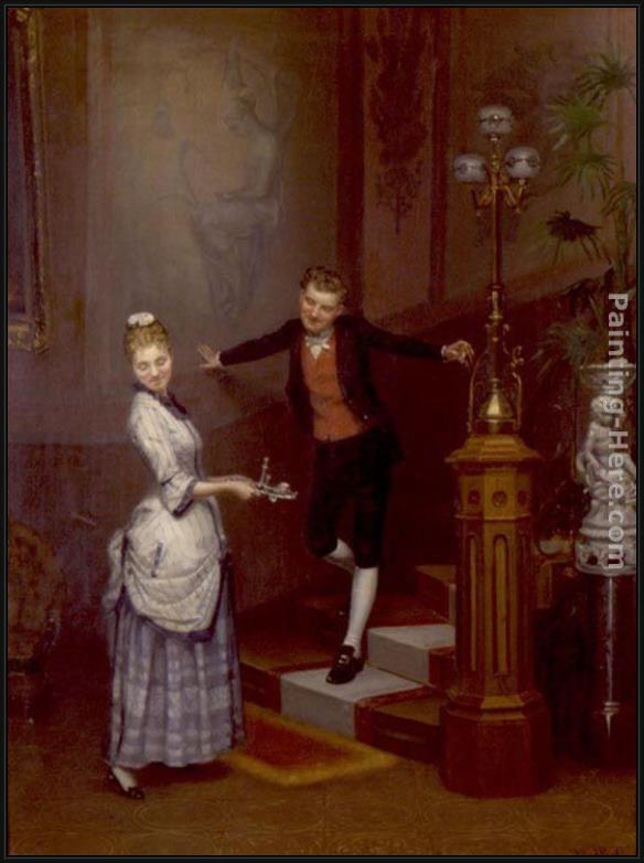 Framed Paul Peel toll if you please painting