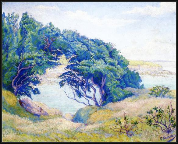 Framed Paul Ranson by the sea, brittany painting