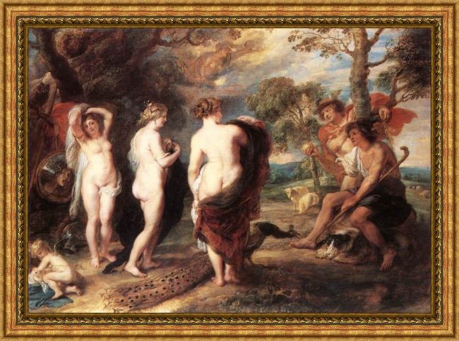 Framed Peter Paul Rubens the judgment of paris painting