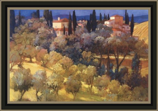 Framed Philip Craig florentine landscape painting